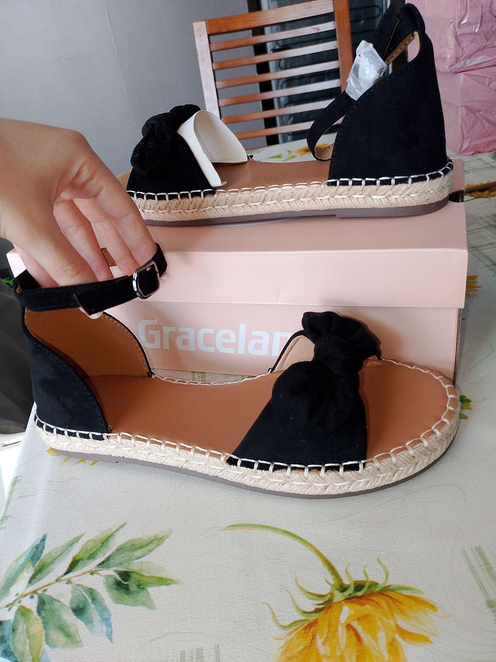 Sandales espadrilles noires à nœud - Graceland - Taille 39 – photo 2